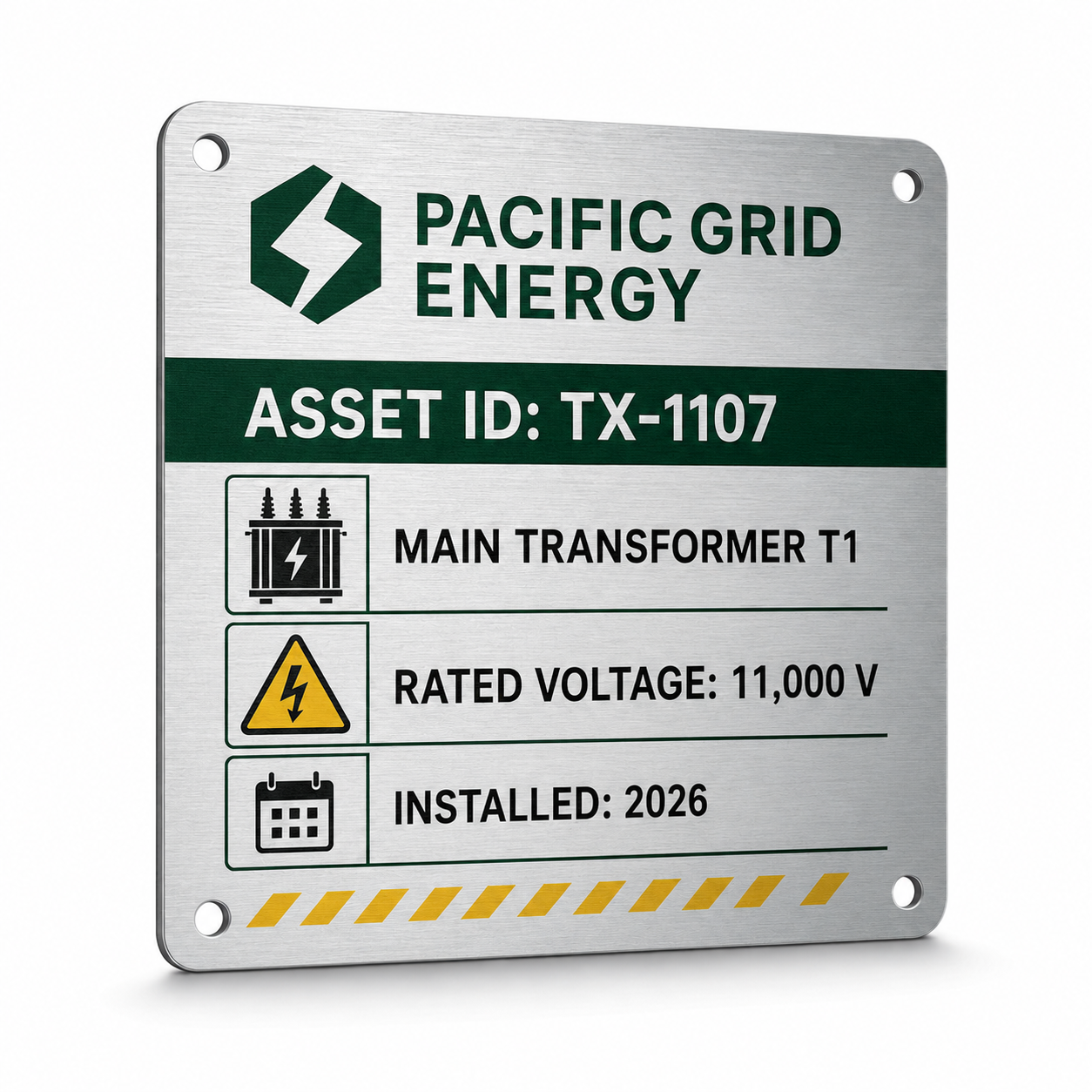 Stainless Steel #316 Brushed Full Colour Sign / Label
